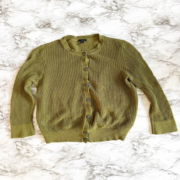 Ann Taylor Green Chunky Knit Cardigan - Picture 1 of 6